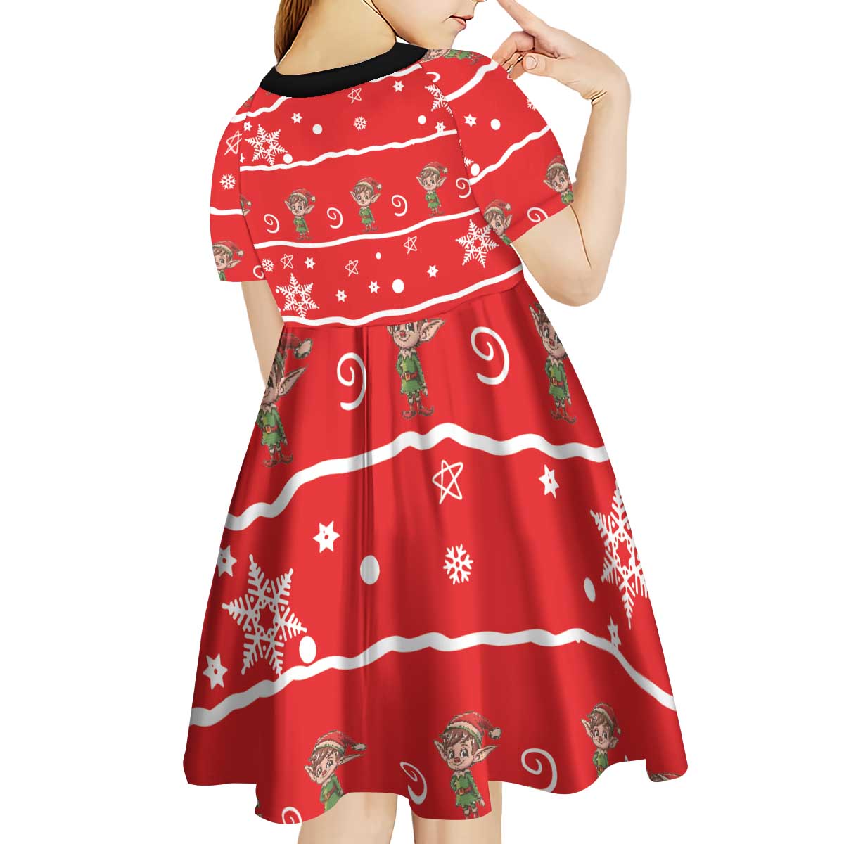 Chillin With My Gnomies Kid Short Sleeve Dress Merry Christmas - Wonder Print Shop
