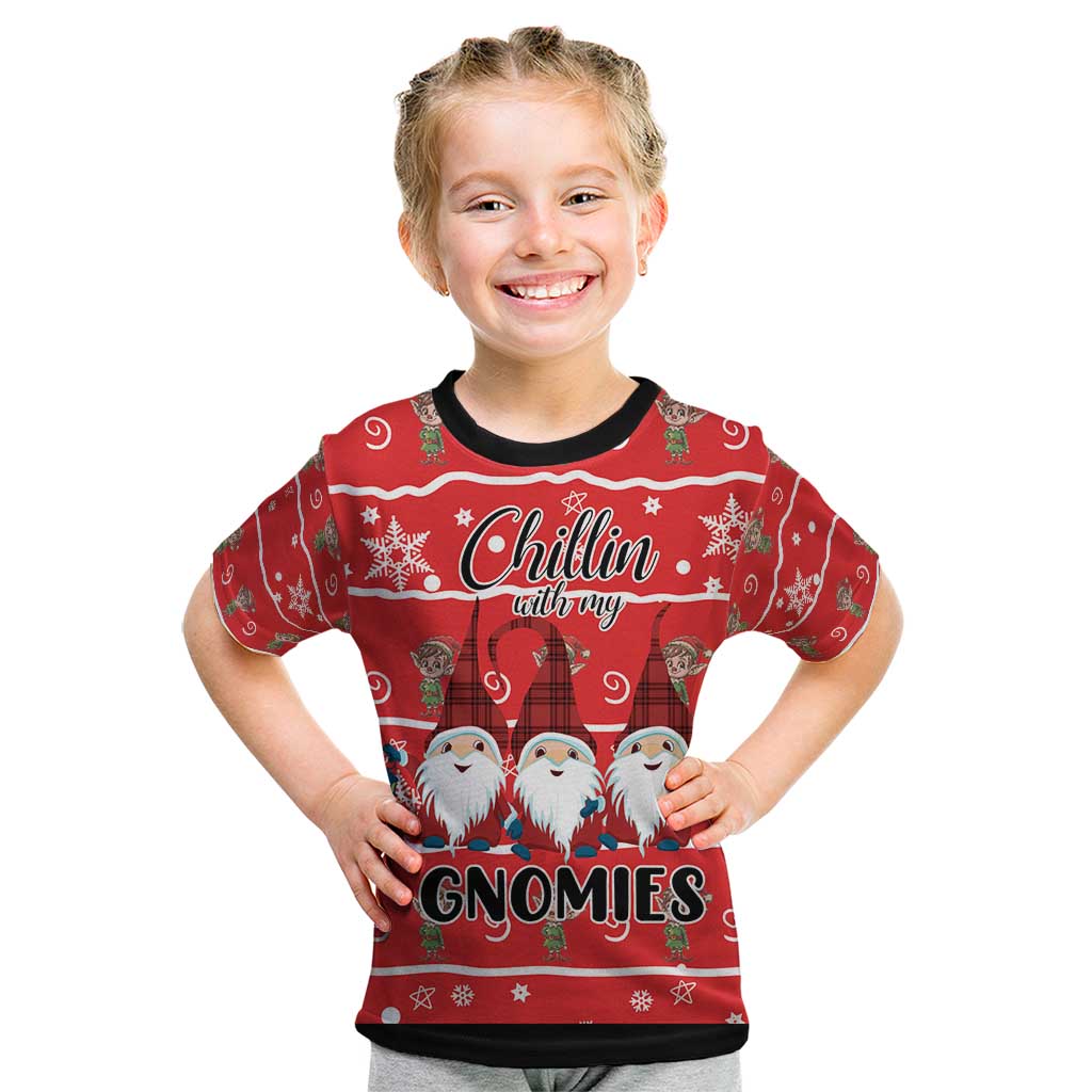Chillin With My Gnomies Kid T Shirt Merry Christmas - Wonder Print Shop