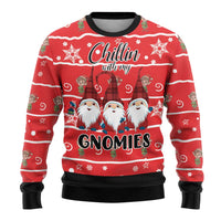 Chillin With My Gnomies Ugly Christmas Sweater Merry Christmas - Wonder Print Shop