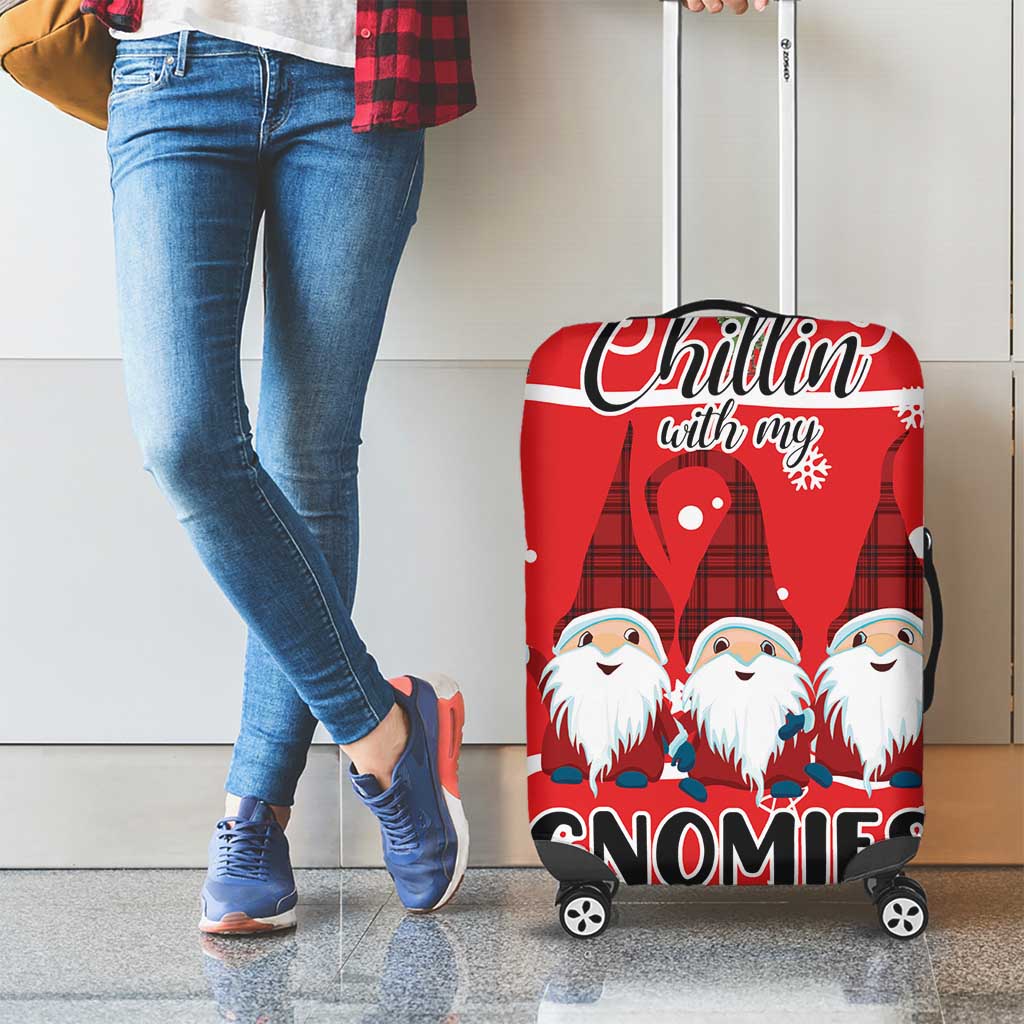 Chillin With My Gnomies Luggage Cover Merry Christmas - Wonder Print Shop