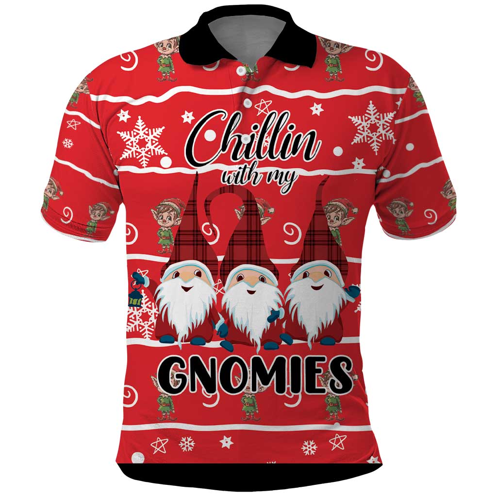 Chillin With My Gnomies Polo Shirt Merry Christmas - Wonder Print Shop