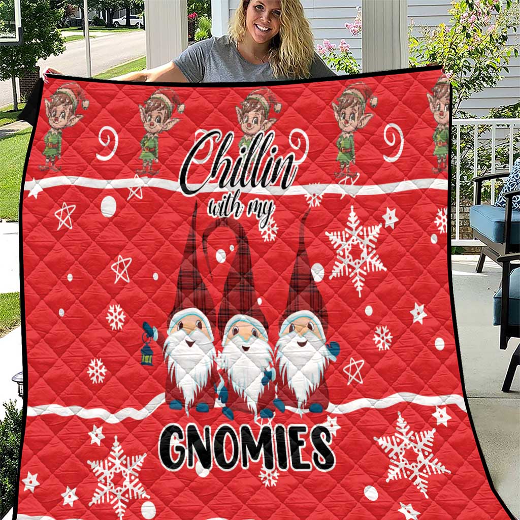 Chillin With My Gnomies Quilt Merry Christmas - Wonder Print Shop