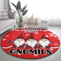 Chillin With My Gnomies Round Carpet Merry Christmas