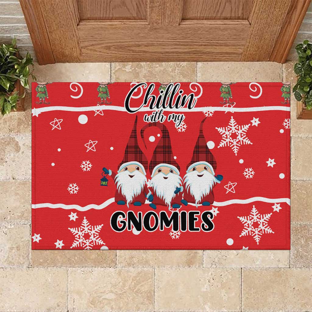 Chillin With My Gnomies Rubber Doormat Merry Christmas - Wonder Print Shop