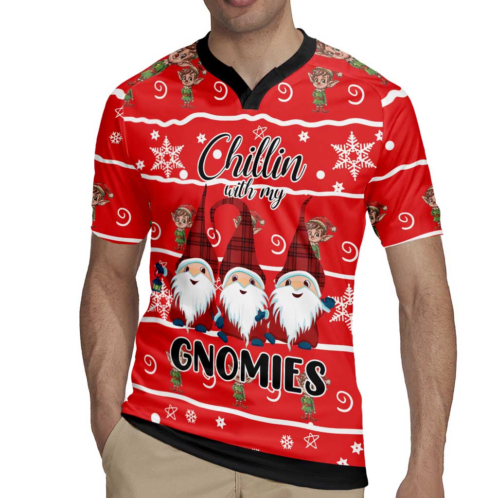 Chillin With My Gnomies Rugby Jersey Merry Christmas - Wonder Print Shop