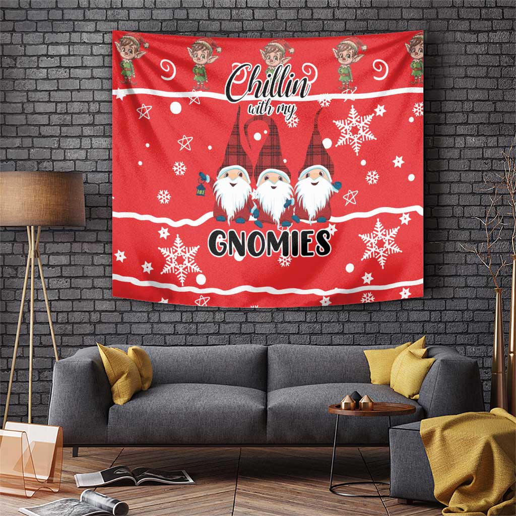 Chillin With My Gnomies Tapestry Merry Christmas - Wonder Print Shop