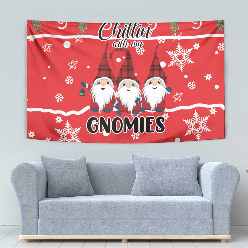 Chillin With My Gnomies Tapestry Merry Christmas - Wonder Print Shop