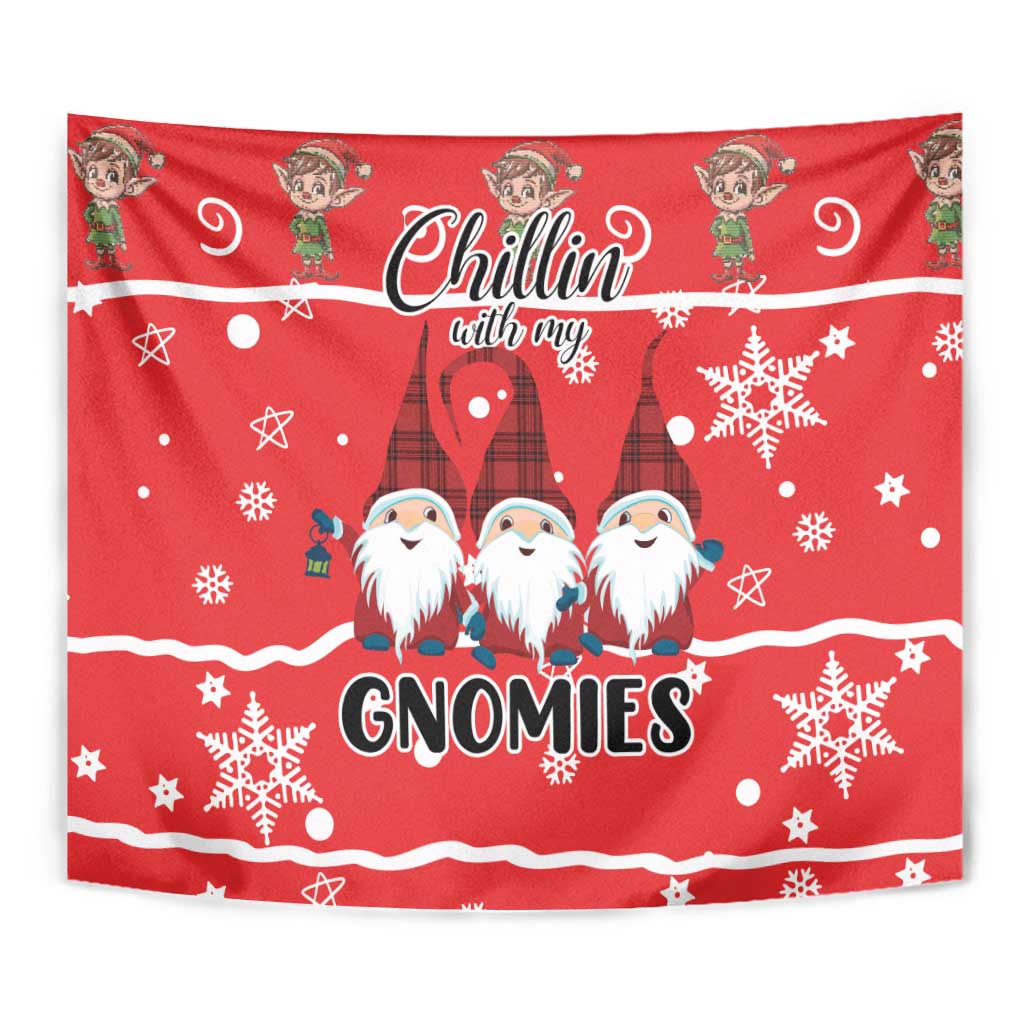 Chillin With My Gnomies Tapestry Merry Christmas - Wonder Print Shop