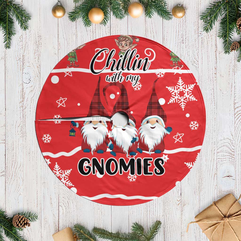 Chillin With My Gnomies Tree Skirt Merry Christmas - Wonder Print Shop