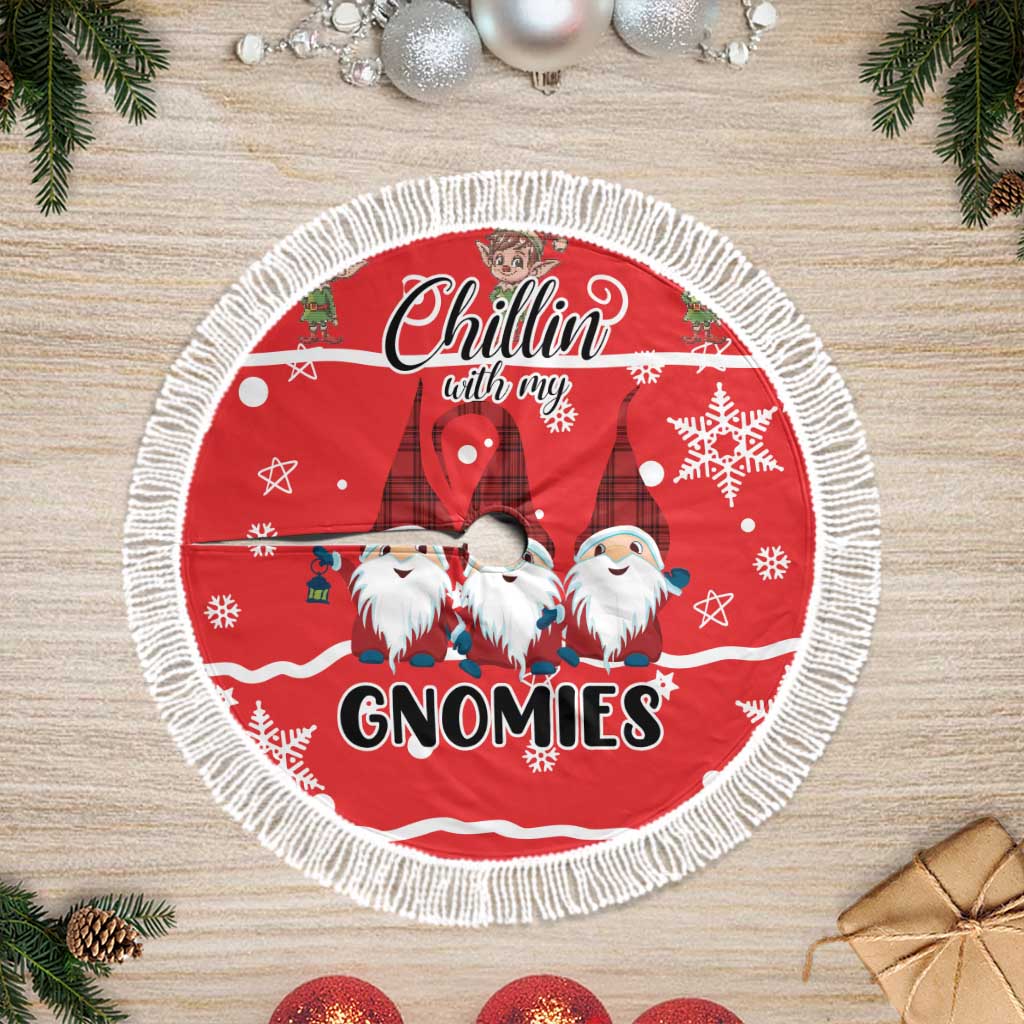 Chillin With My Gnomies Tree Skirt Merry Christmas - Wonder Print Shop