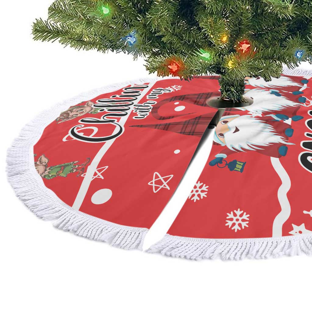Chillin With My Gnomies Tree Skirt Merry Christmas - Wonder Print Shop
