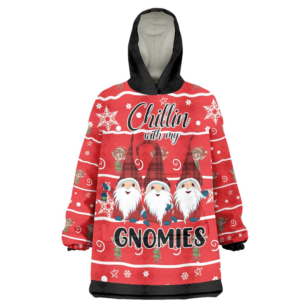 Chillin With My Gnomies Wearable Blanket Hoodie Merry Christmas - Wonder Print Shop
