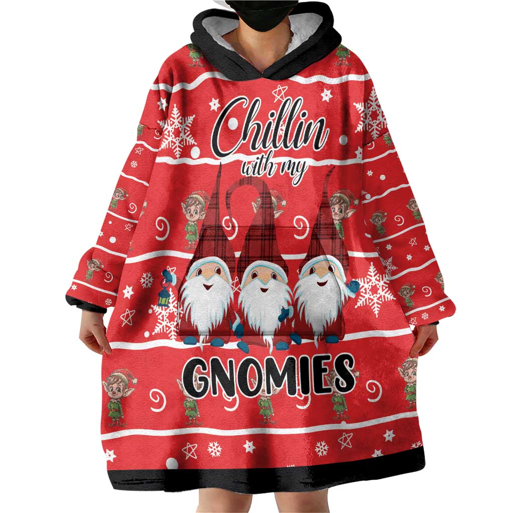 Chillin With My Gnomies Wearable Blanket Hoodie Merry Christmas - Wonder Print Shop