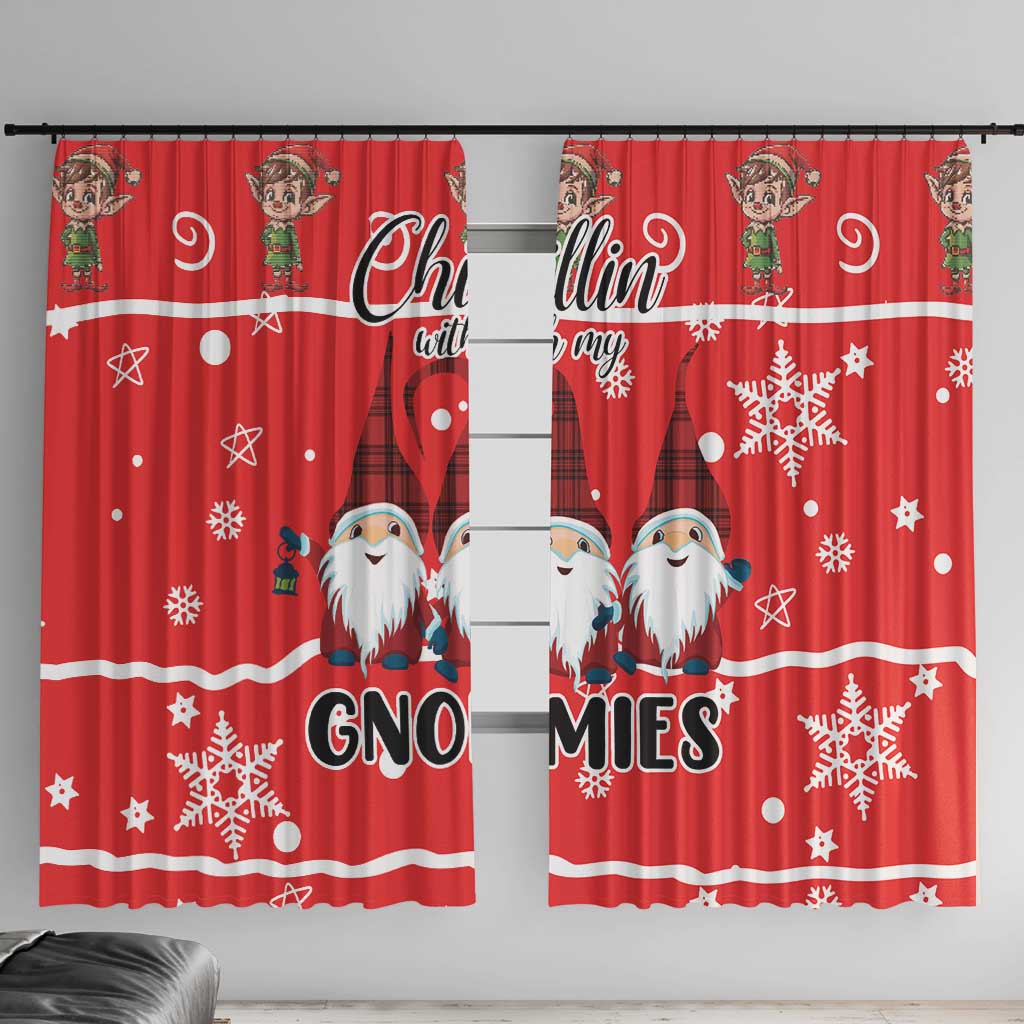 Chillin With My Gnomies Window Curtain Merry Christmas - Wonder Print Shop