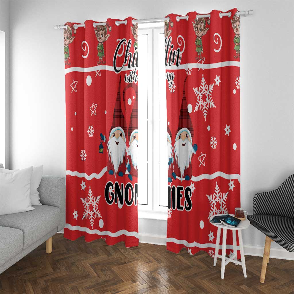 Chillin With My Gnomies Window Curtain Merry Christmas - Wonder Print Shop