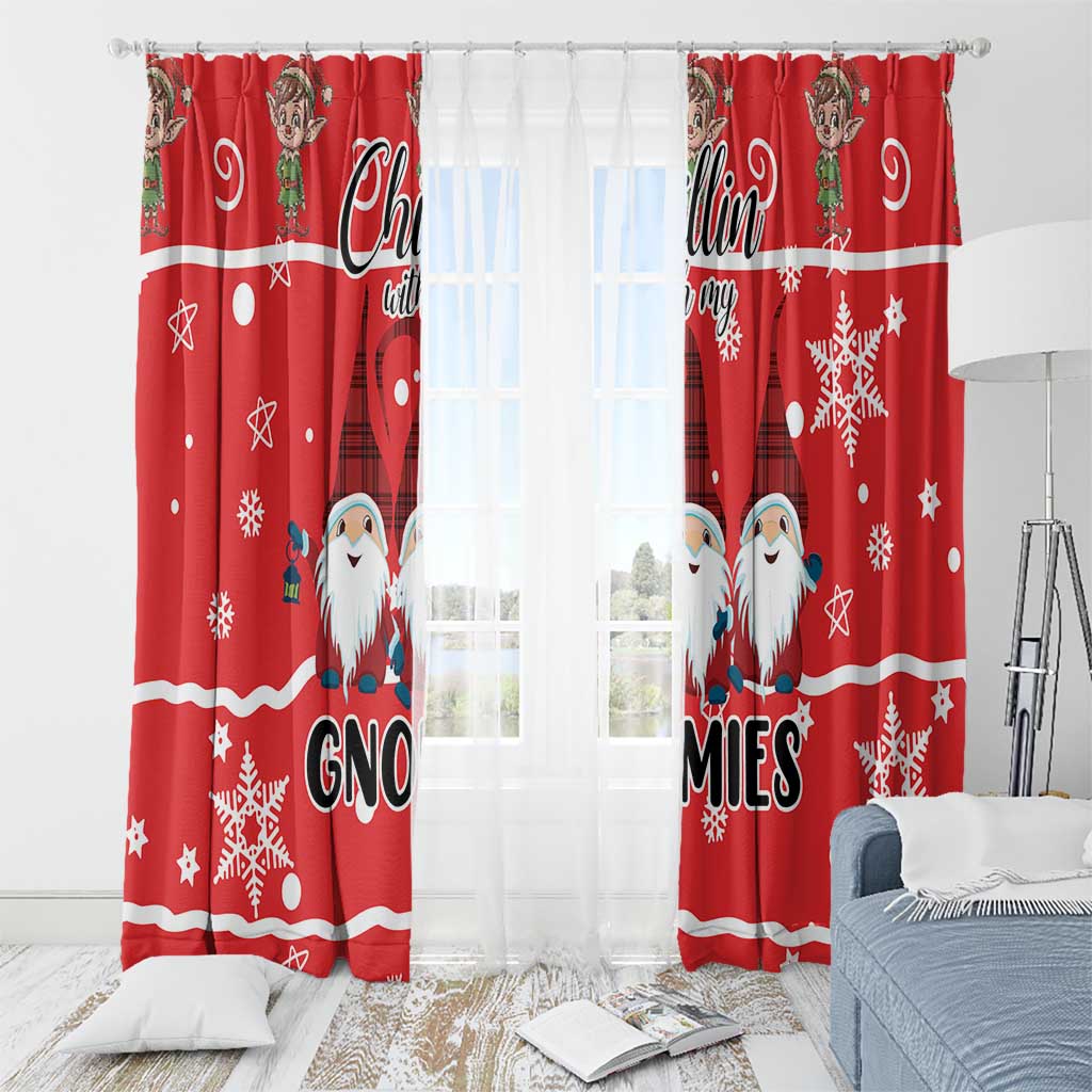 Chillin With My Gnomies Window Curtain Merry Christmas - Wonder Print Shop