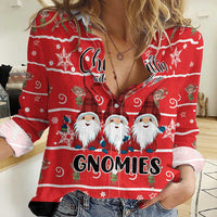Chillin With My Gnomies Women Casual Shirt Merry Christmas - Wonder Print Shop