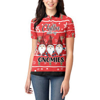 Chillin With My Gnomies Women Polo Shirt Merry Christmas - Wonder Print Shop