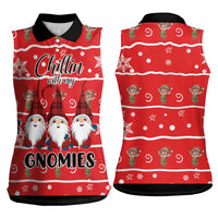 Chillin With My Gnomies Women Sleeveless Polo Shirt Merry Christmas - Wonder Print Shop