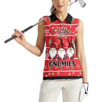 Chillin With My Gnomies Women Sleeveless Polo Shirt Merry Christmas - Wonder Print Shop