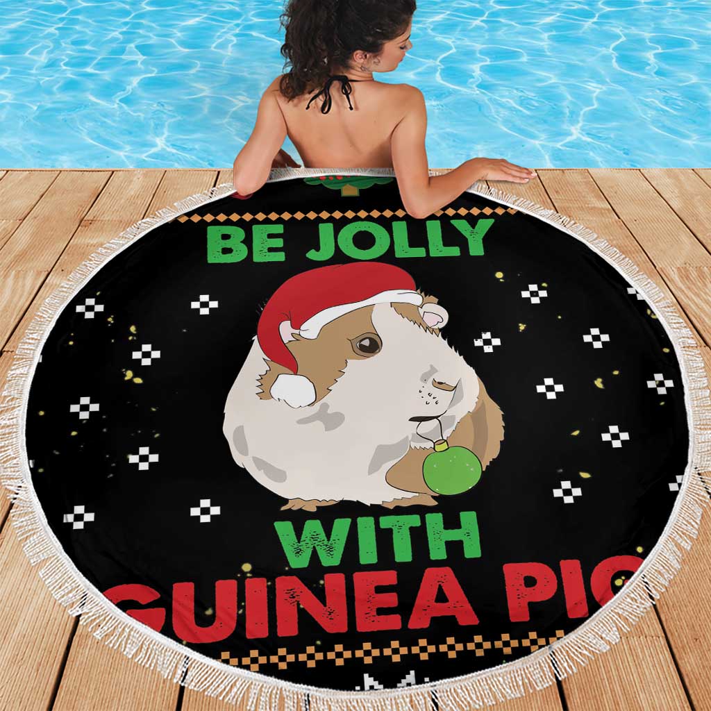 Guinea Pig Christmas Beach Blanket Be Jolly With Guinea Pig - Wonder Print Shop