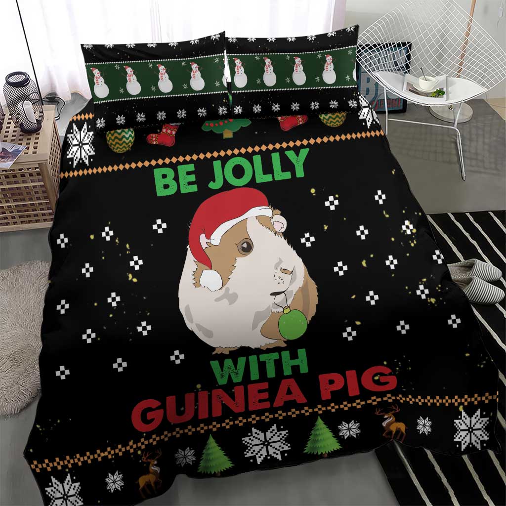 Guinea Pig Christmas Bedding Set Be Jolly With Guinea Pig - Wonder Print Shop
