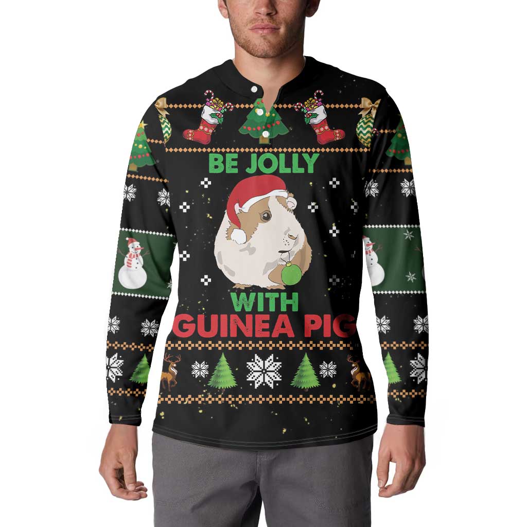 Guinea Pig Christmas Button Sweatshirt Be Jolly With Guinea Pig - Wonder Print Shop