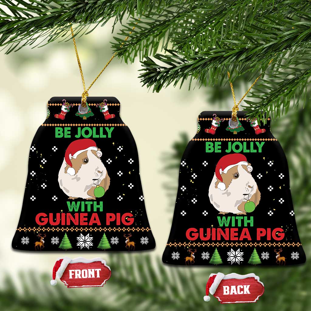 Guinea Pig Christmas Ceramic Ornament Be Jolly With Guinea Pig - Wonder Print Shop
