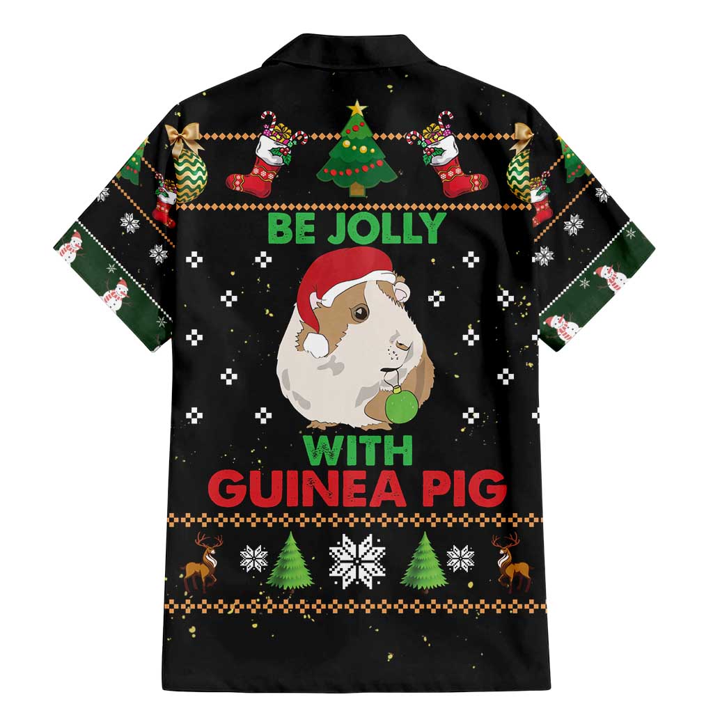 Guinea Pig Christmas Family Matching Mermaid Dress and Hawaiian Shirt Be Jolly With Guinea Pig - Wonder Print Shop