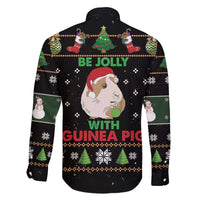 Guinea Pig Christmas Family Matching Off The Shoulder Long Sleeve Dress and Hawaiian Shirt Be Jolly With Guinea Pig - Wonder Print Shop