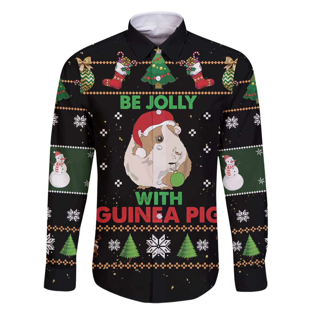 Guinea Pig Christmas Family Matching Puletasi and Hawaiian Shirt Be Jolly With Guinea Pig - Wonder Print Shop