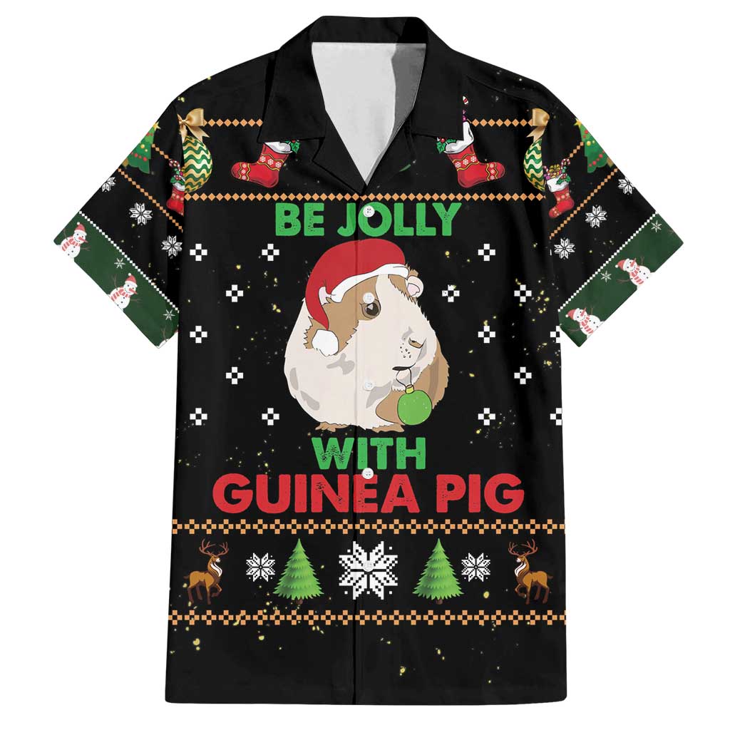 Guinea Pig Christmas Family Matching Tank Maxi Dress and Hawaiian Shirt Be Jolly With Guinea Pig - Wonder Print Shop