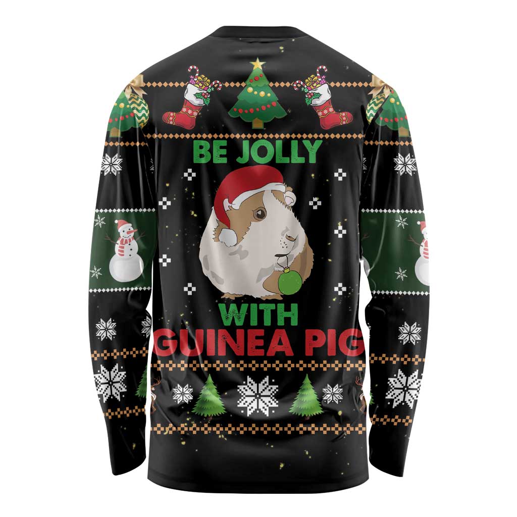 Guinea Pig Christmas Long Sleeve Shirt Be Jolly With Guinea Pig - Wonder Print Shop