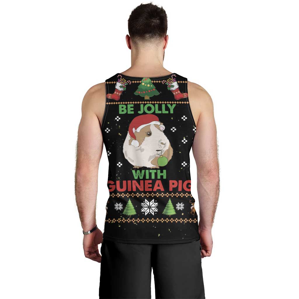 Guinea Pig Christmas Men Tank Top Be Jolly With Guinea Pig - Wonder Print Shop