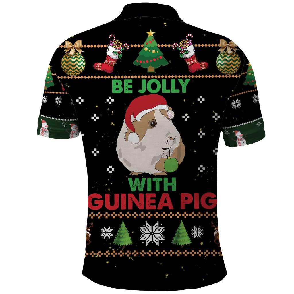 Guinea Pig Christmas Polo Shirt Be Jolly With Guinea Pig - Wonder Print Shop