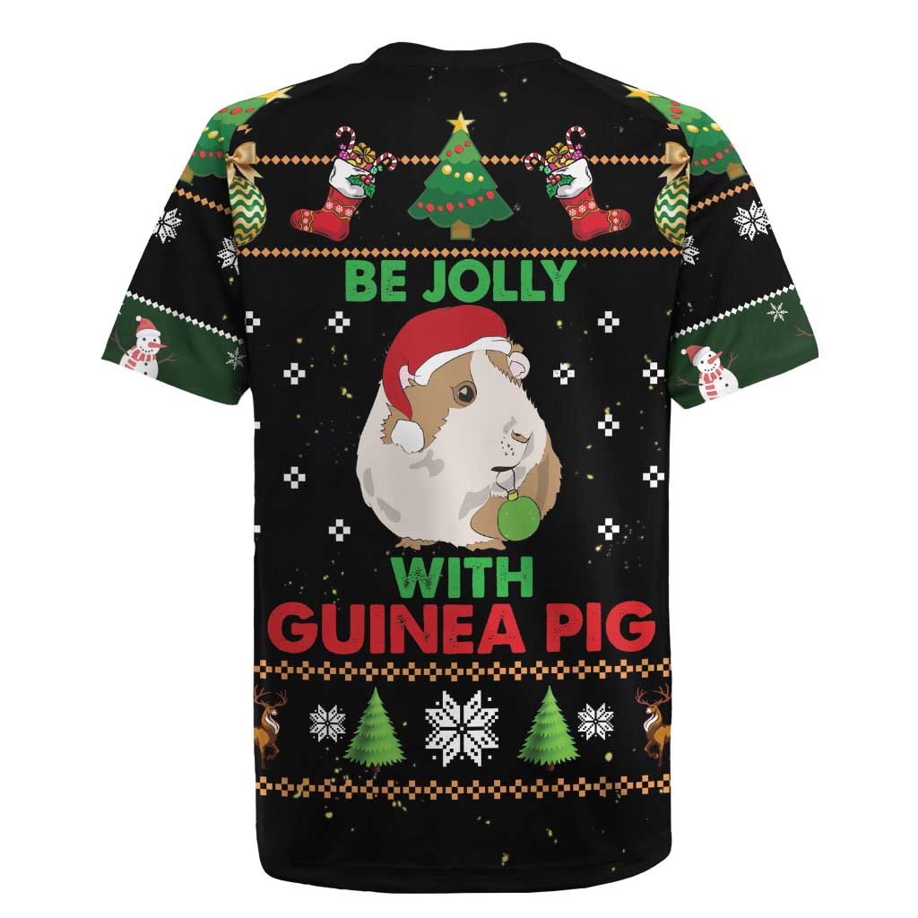Guinea Pig Christmas Rugby Jersey Be Jolly With Guinea Pig - Wonder Print Shop