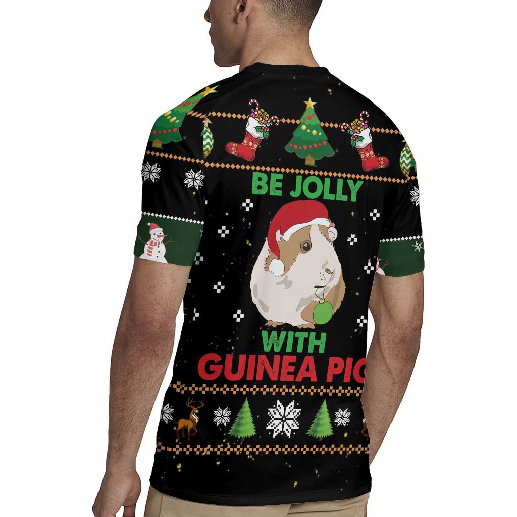 Guinea Pig Christmas Rugby Jersey Be Jolly With Guinea Pig - Wonder Print Shop