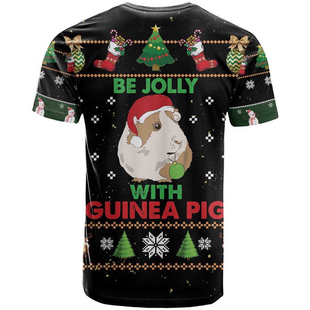 Guinea Pig Christmas T Shirt Be Jolly With Guinea Pig - Wonder Print Shop