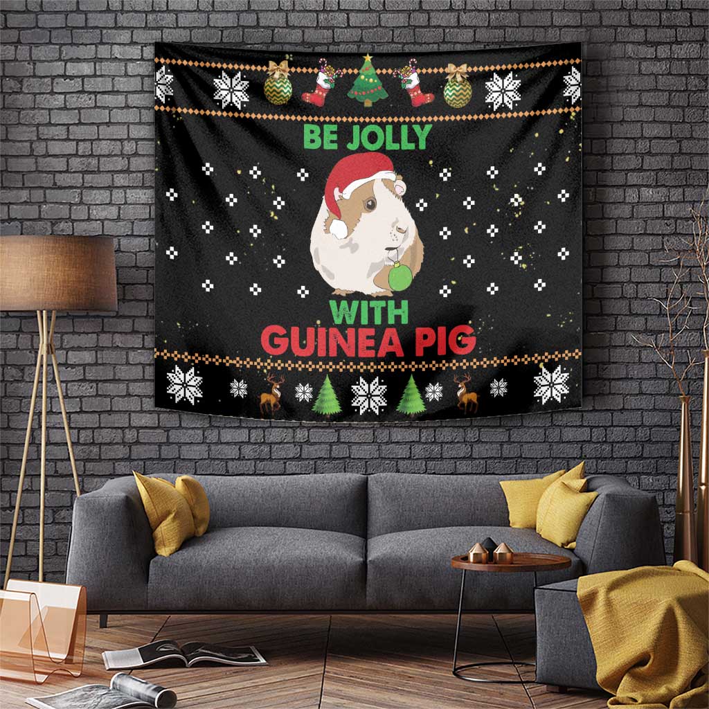 Guinea Pig Christmas Tapestry Be Jolly With Guinea Pig - Wonder Print Shop