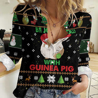 Guinea Pig Christmas Women Casual Shirt Be Jolly With Guinea Pig - Wonder Print Shop