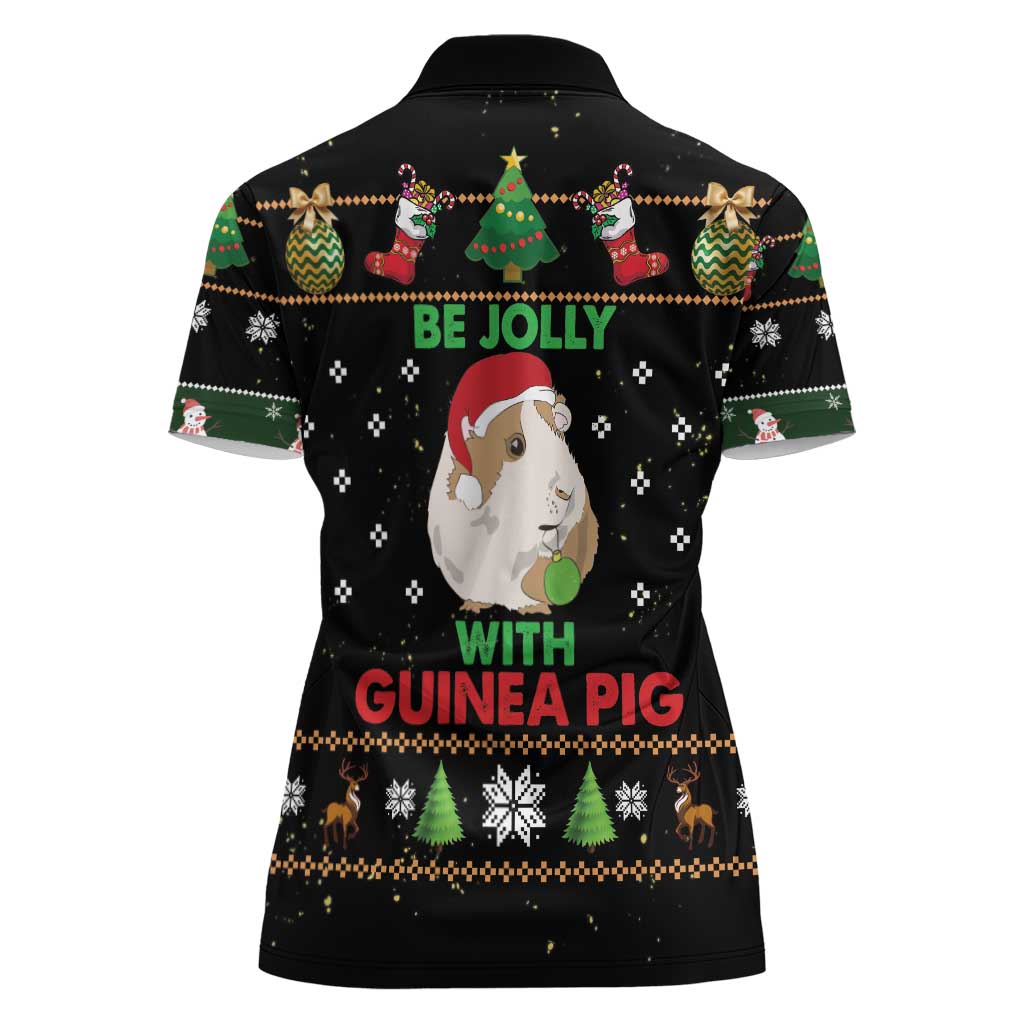 Guinea Pig Christmas Women Polo Shirt Be Jolly With Guinea Pig - Wonder Print Shop