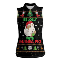 Guinea Pig Christmas Women Sleeveless Polo Shirt Be Jolly With Guinea Pig - Wonder Print Shop