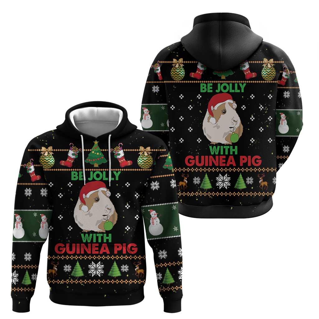 Guinea Pig Christmas Zip Hoodie Be Jolly With Guinea Pig - Wonder Print Shop