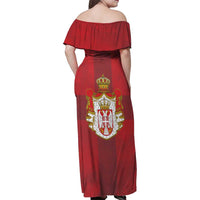 Serbia Family Matching Off Shoulder Maxi Dress and Hawaiian Shirt Serbian Cross Eagle Tattoo