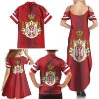 Serbia Family Matching Summer Maxi Dress and Hawaiian Shirt Serbian Cross Eagle Tattoo