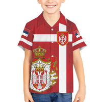 Serbia Kid Hawaiian Shirt Serbian Cross Eagle Tattoo