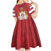 Serbia Kid Short Sleeve Dress Serbian Cross Eagle Tattoo