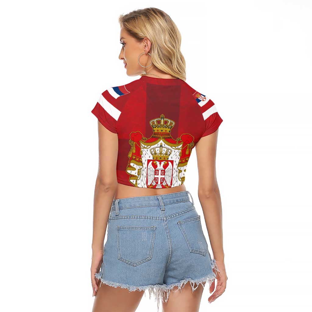 Serbia Raglan Cropped T Shirt Serbian Cross Eagle Tattoo