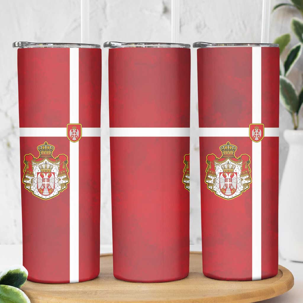 Serbia Skinny Tumbler Serbian Cross Eagle Tattoo