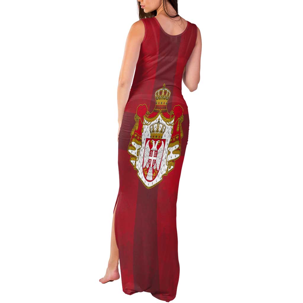 Serbia Tank Maxi Dress Serbian Cross Eagle Tattoo